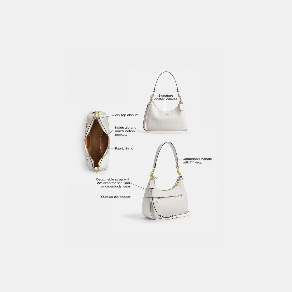 Authentic Coach Outlet Teri Hobo Bag In Signature Canvas NWT - Picture 5 of 6